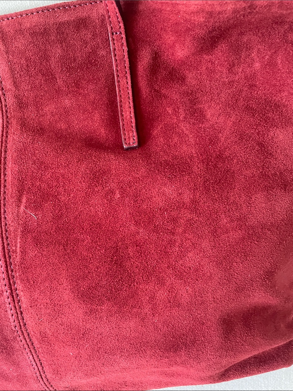 Garnet Hill Suede Tote in Garnet Red - Picture 3 of 6
